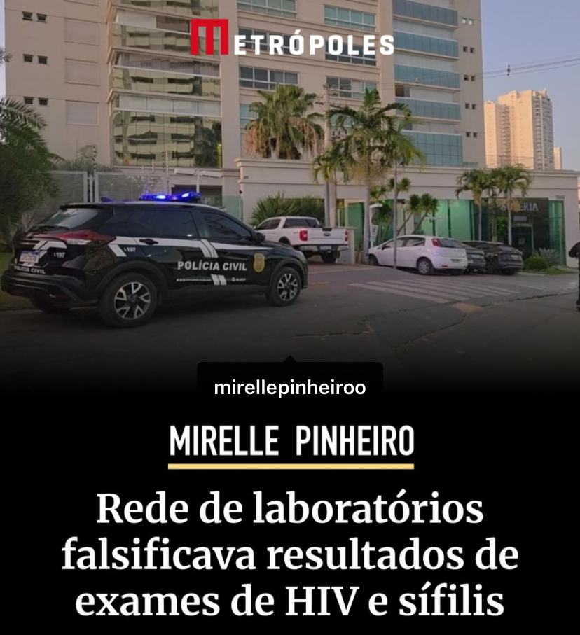 Deu no Metrópoles: Rede de laboratórios de Mato Grosso é investigada por fraude em exames; responsável é preso