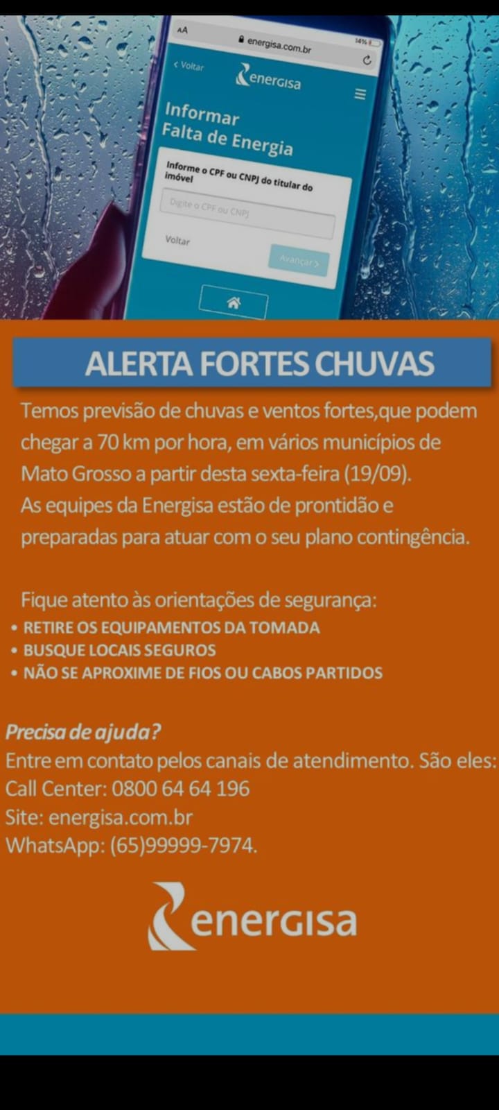 Fortes chuvas devem atingir Mato Grosso a partir desta sexta-feira