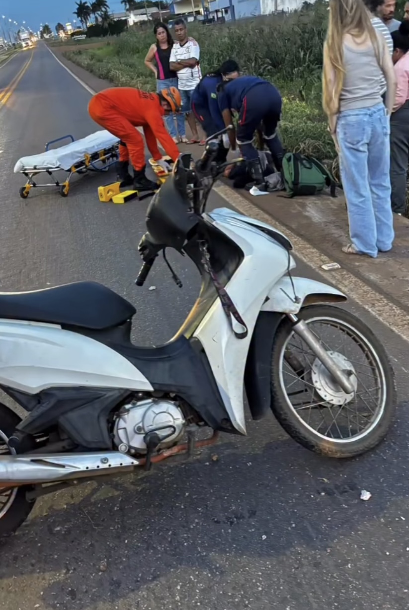 IMPRUDÊNCIA NA BR-070 PROVOCA ACIDENTE ENVOLVENDO MOTOCICLISTA EM PRIMAVERA DO LESTE